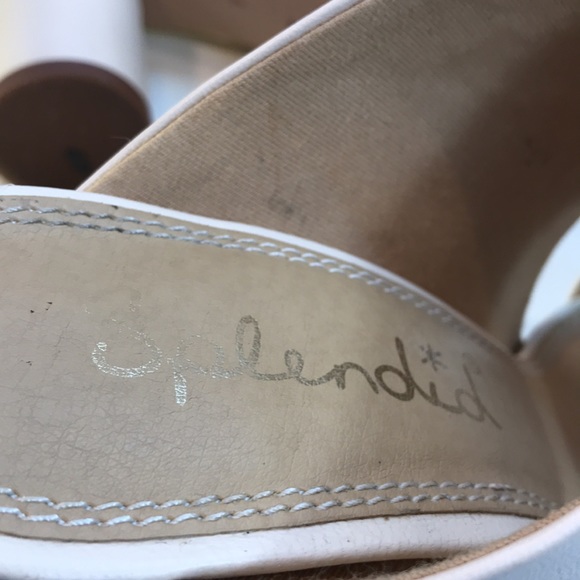 Splendid Cream Sandals Round Heel Size 7 - Picture 8 of 9